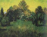 Vincent Van Gogh Public Park with Weeping Willow :The Poet's Garden i (nn04) Spain oil painting artist